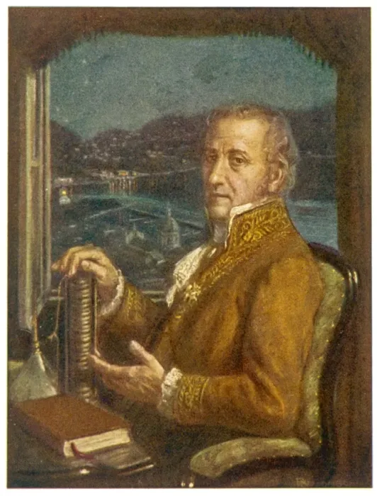 Gerahmter Druck : Alessandro Voltakarte Gerahmter Druck : Alessandro Voltakarte