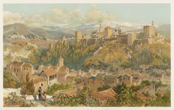 Gerahmter Druck : Alhambra, Spanien, Genausebenbeziehung Gerahmter Druck : Alhambra, Spanien, Genausebenbeziehung