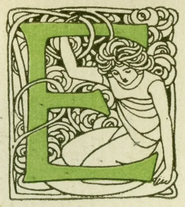 Gerahmter Druck : Buchstabe -- Buchstabensystem E