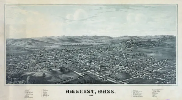 Gerahmter Druck : Amherst, Massachusetts 1886 Gerahmter Druck : Amherst, Massachusetts 1886