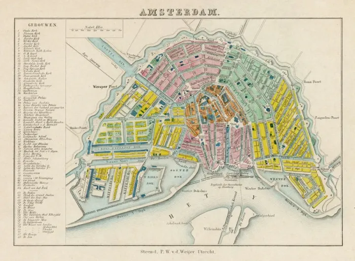 Gerahmter Druck : Amssterdamer Plan Gerahmter Druck : Amssterdamer Plan
