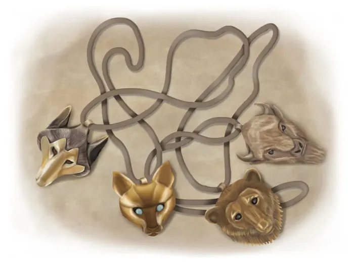 Gerahmter Druck : Totem amulett