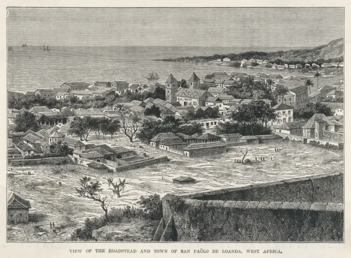 Gerahmter Druck : Angola / Luanda 1847 Gerahmter Druck : Angola / Luanda 1847