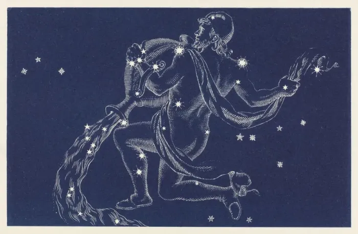 Gerahmter Druck : Aquarius. Die Konstellation des Wasserschiffs Gerahmter Druck : Aquarius. Die Konstellation des Wasserschiffs