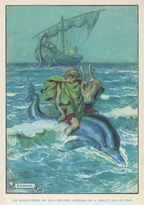Gerahmter Druck : Arion auf dem Delphin Gerahmter Druck : Arion auf dem Delphin