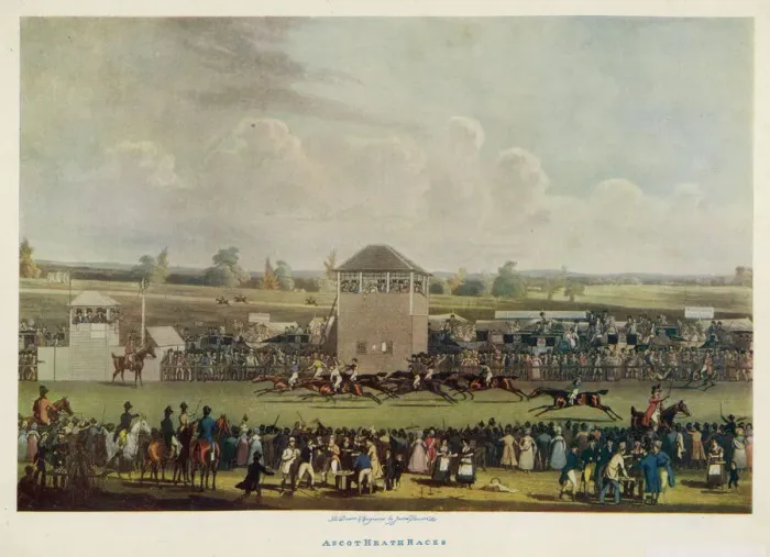 Gerahmter Druck : Ascot, um 1818 Gerahmter Druck : Ascot, um 1818