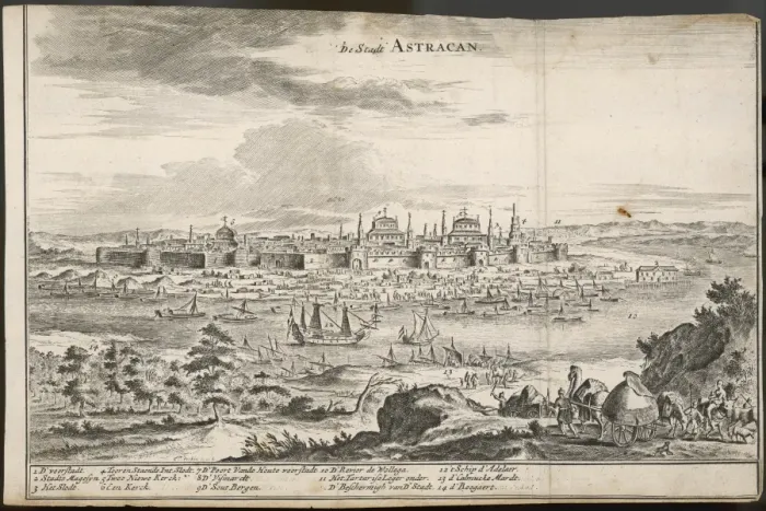 Gerahmter Druck : ASTRAKHAN. Allgemeiner Blick auf Astrachan vom gegenüberliegenden Ufer Gerahmter Druck : ASTRAKHAN. Allgemeiner Blick auf Astrachan vom gegenüberliegenden Ufer