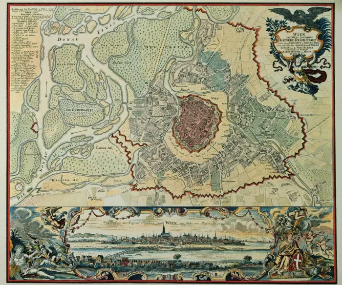 Gerahmter Druck : Österreich Wien Plan, 1720 Gerahmter Druck : Österreich Wien Plan, 1720
