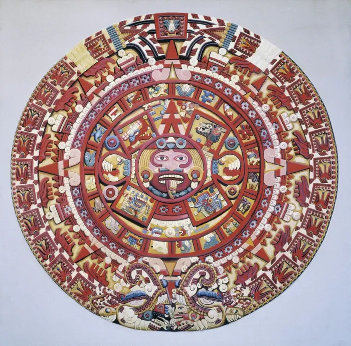 Gerahmter Druck : Azteken-Kalender Gerahmter Druck : Azteken-Kalender