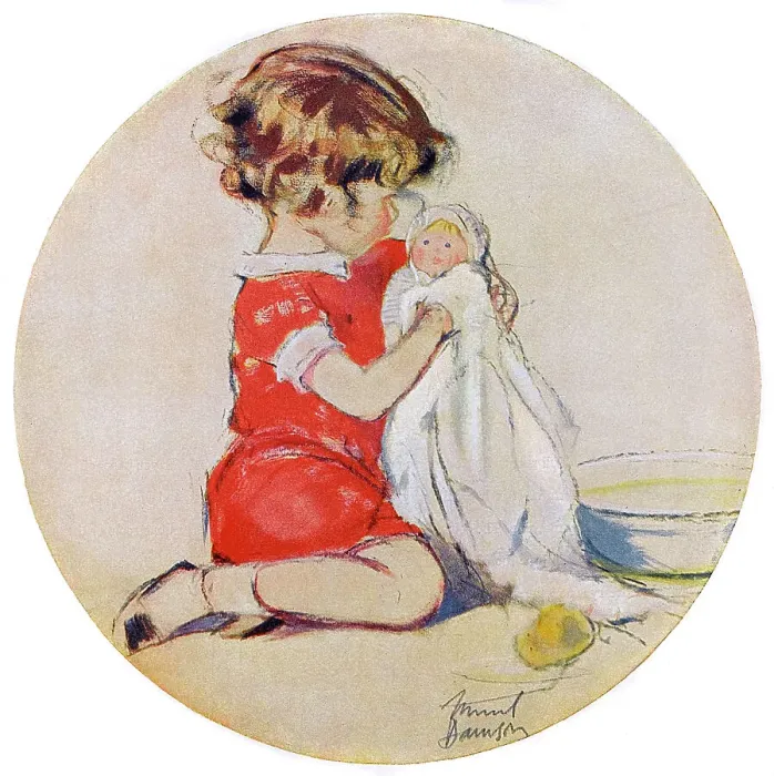 Gerahmter Druck : Zwei Babys von Muriel Dawson Gerahmter Druck : Zwei Babys von Muriel Dawson