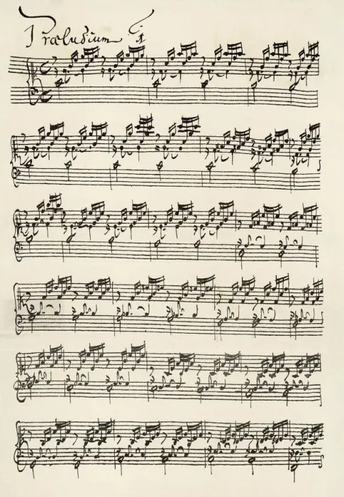 Gerahmter Druck : Vorspiel von Bach Gerahmter Druck : Vorspiel von Bach