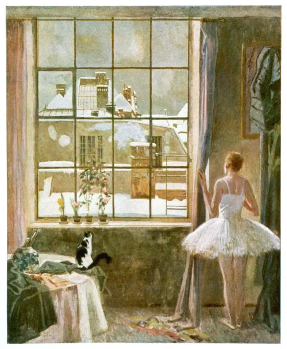 Gerahmter Druck : Ballerina und Schnee Gerahmter Druck : Ballerina und Schnee