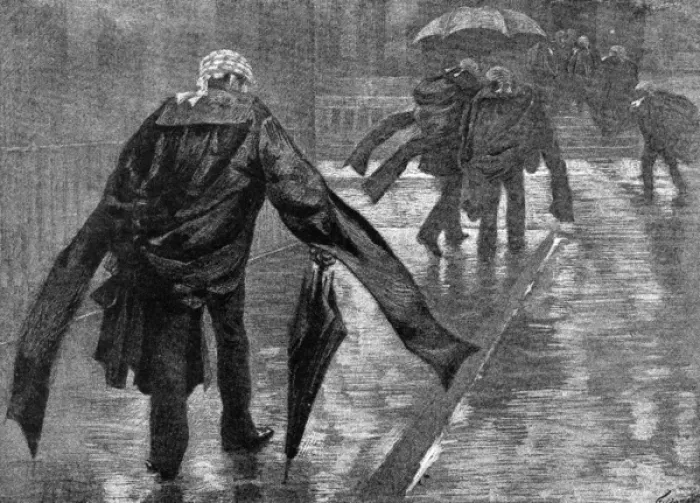 Gerahmter Druck : Rechtsanwälte im Regen Gerahmter Druck : Rechtsanwälte im Regen