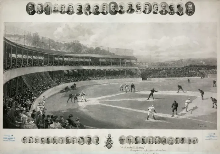 Gerahmter Druck : Ein Baseballspiel Gerahmter Druck : Ein Baseballspiel