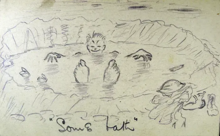 Gerahmter Druck : Some bath. Ein Bad. 386202 Handvoll Leutnant Herbert Gibson Gerahmter Druck : Some bath. Ein Bad. 386202 Handvoll Leutnant Herbert Gibson