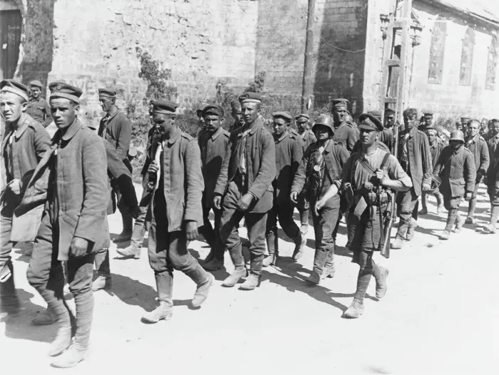 Gerahmter Druck : Battel von Albert 1918 Gerahmter Druck : Battel von Albert 1918