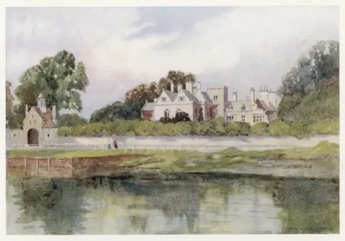 Gerahmter Druck : Bauweil Kloster / 1908 Gerahmter Druck : Bauweil Kloster / 1908