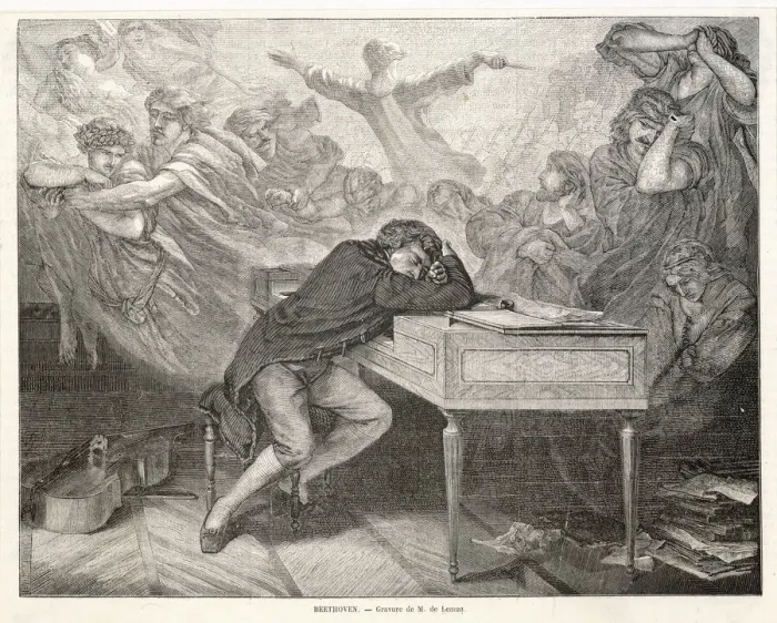 Gerahmter Druck : Beethoven von Lemud