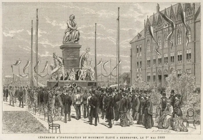 Gerahmter Druck : Beethovens / Wien Denkmal Gerahmter Druck : Beethovens / Wien Denkmal