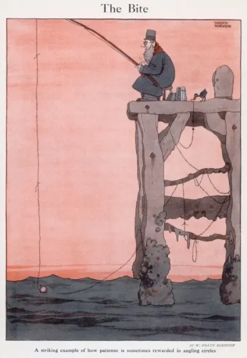 Gerahmter Druck : Der Biss. Cartoon, The Bite. Ein auffälliges Beispiel dafür Gerahmter Druck : Der Biss. Cartoon, The Bite. Ein auffälliges Beispiel dafür