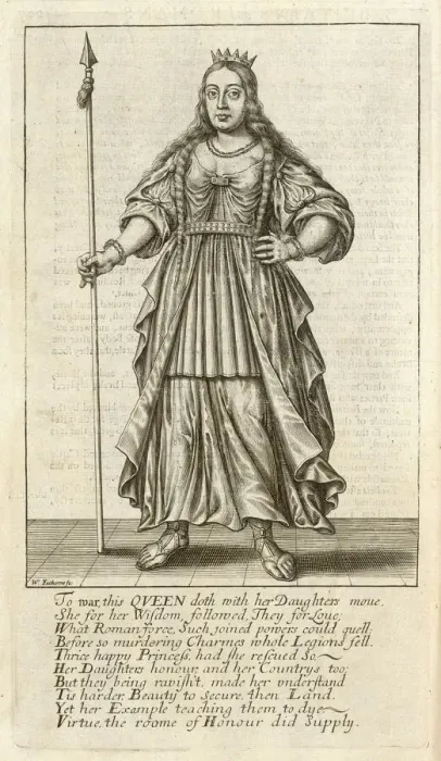 Gerahmter Druck : Boadicea. Boiadiza, Königin der Ikeni, Ehefrau von Prasutagus Gerahmter Druck : Boadicea. Boiadiza, Königin der Ikeni, Ehefrau von Prasutagus