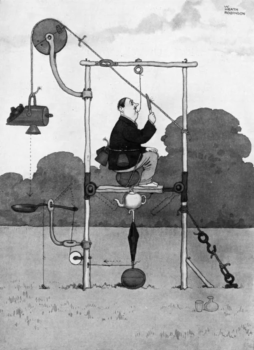 Gerahmter Druck : Befreit zum Zeichnen von William Heath Robinson Gerahmter Druck : Befreit zum Zeichnen von William Heath Robinson