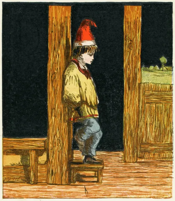 Gerahmter Druck : Junge im Bann der Narrenheit, 1867