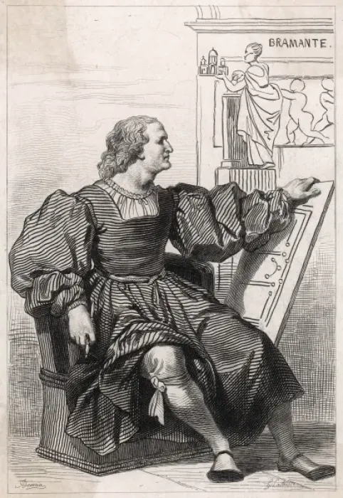 Gerahmter Druck : Der Bramante (Sitzend) Gerahmter Druck : Der Bramante (Sitzend)