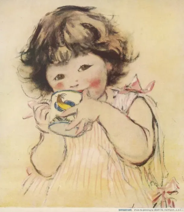 Gerahmter Druck : Frühstück von Muriel Dawson Gerahmter Druck : Frühstück von Muriel Dawson