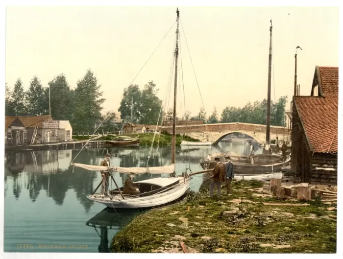 Gerahmter Druck : Brücke, Wroxham, England Gerahmter Druck : Brücke, Wroxham, England