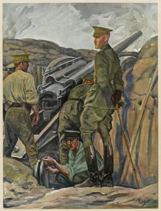 Gerahmter Druck : Britische Kanonier Gerahmter Druck : Britische Kanonier