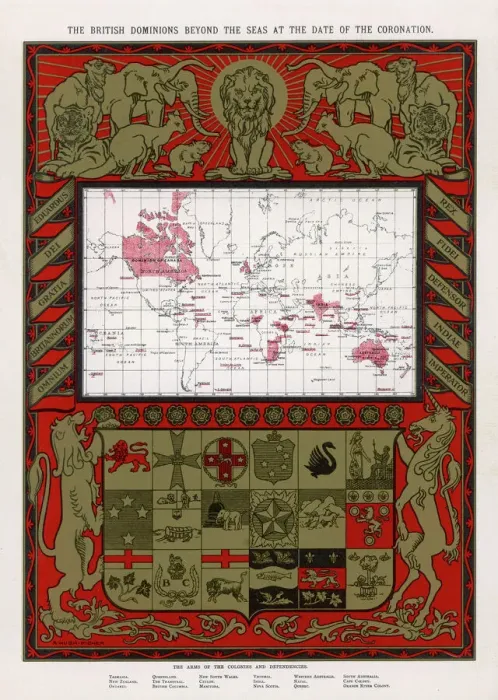 Gerahmter Druck : Britischer Reichsplan 1902 Gerahmter Druck : Britischer Reichsplan 1902