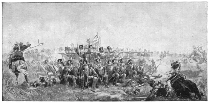 Gerahmter Druck : Britische bei Waterloo Gerahmter Druck : Britische bei Waterloo