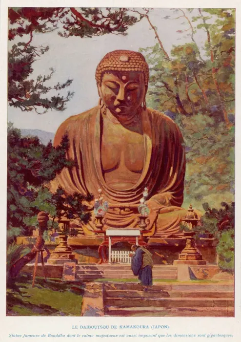 Gerahmter Druck : Buddhastatue in Kamakura Gerahmter Druck : Buddhastatue in Kamakura