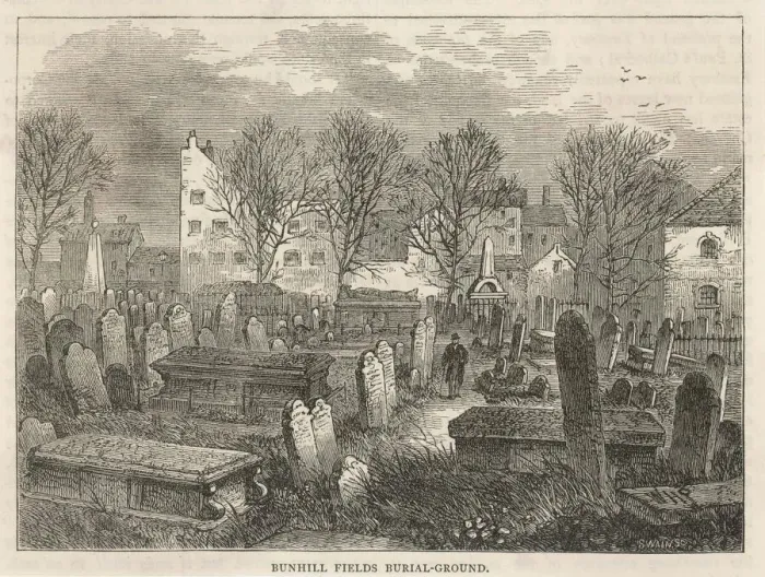 Gerahmter Druck : Bunhill-Feld Friedhof Gerahmter Druck : Bunhill-Feld Friedhof