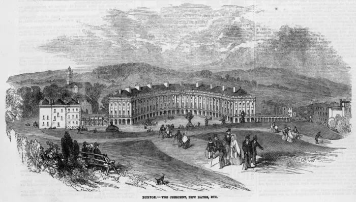 Gerahmter Druck : BUXTON. Die Krimml und Baden in Buxton, Derbyshire Gerahmter Druck : BUXTON. Die Krimml und Baden in Buxton, Derbyshire