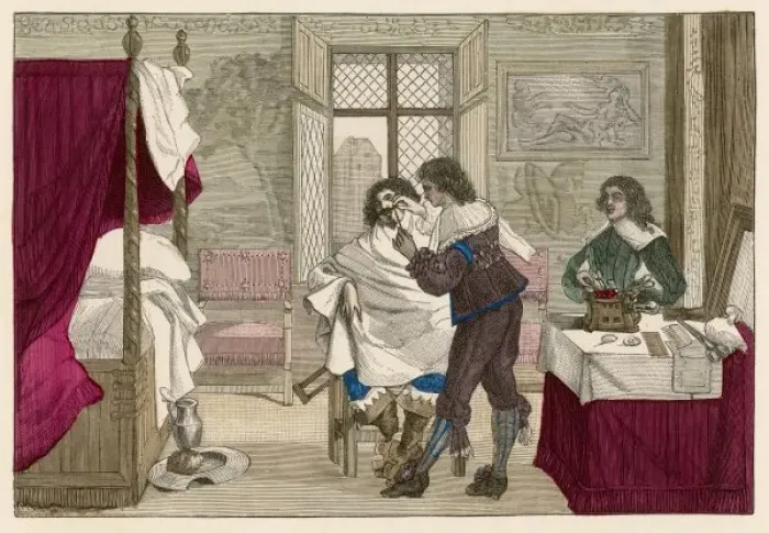 Gerahmter Druck : C17-Barber am Werk