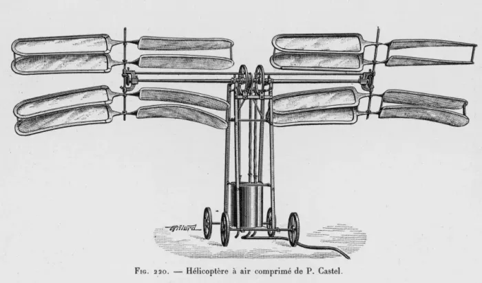 Gerahmter Druck : Flugzeug Castel 1878 Gerahmter Druck : Flugzeug Castel 1878