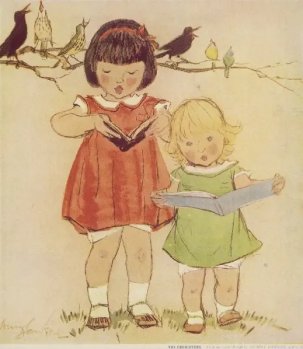 Gerahmter Druck : Die Sängerin von Muriel Dawson Gerahmter Druck : Die Sängerin von Muriel Dawson