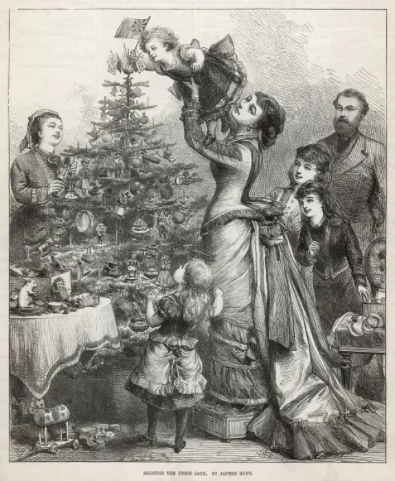 Gerahmter Druck : Weihnachten Baum Flagge