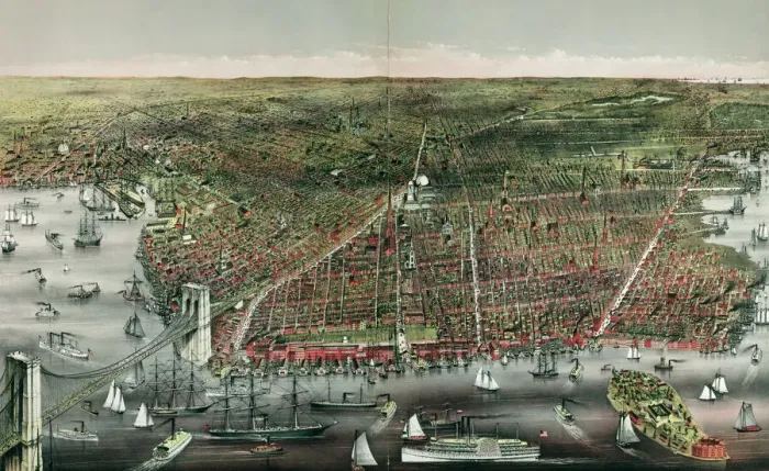 Gerahmter Druck : Die Stadt Brooklynen Gerahmter Druck : Die Stadt Brooklynen
