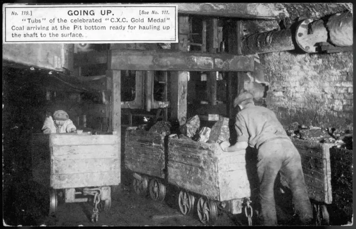 Gerahmter Druck : KOHLE STEIGT / 1910 Gerahmter Druck : KOHLE STEIGT / 1910
