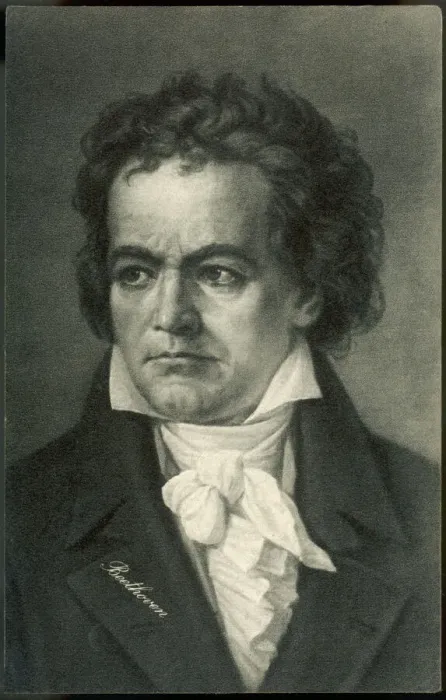 Gerahmter Druck : Komponist Beethoven