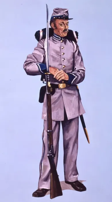 Gerahmter Druck : Konföderierter Infanterist Gerahmter Druck : Konföderierter Infanterist