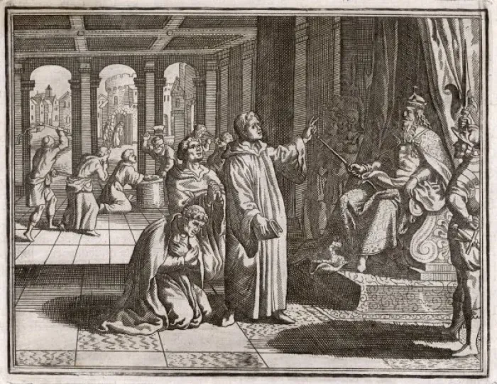Gerahmter Druck : Konstantin und Geistliche Gerahmter Druck : Konstantin und Geistliche