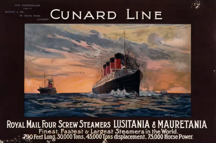 Gerahmter Druck : Kurzmarke der Cunard Line Gerahmter Druck : Kurzmarke der Cunard Line