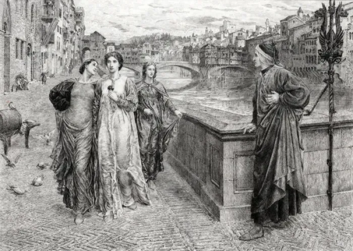 Gerahmter Druck : Dante und Beatrix Gerahmter Druck : Dante und Beatrix