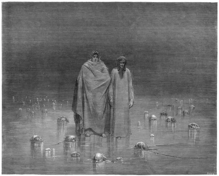 Gerahmter Druck : Dante und Vergil im Hölle Gerahmter Druck : Dante und Vergil im Hölle