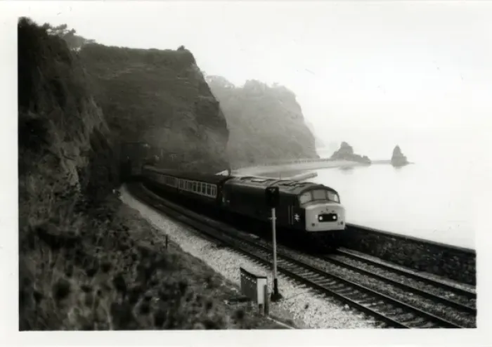Gerahmter Druck : Dawlish Eisenbahn, Devon