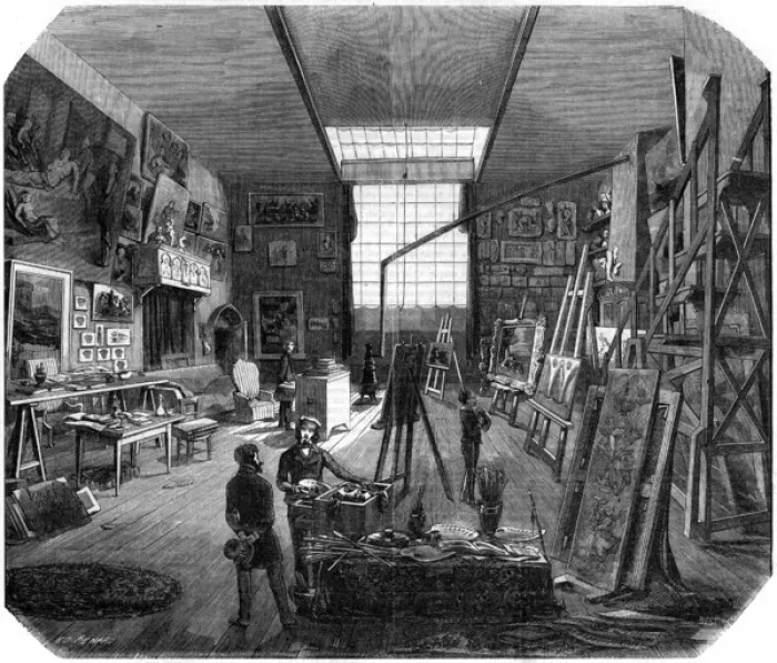Gerahmter Druck : Delacroix / Studio / Ils 1852 Gerahmter Druck : Delacroix / Studio / Ils 1852